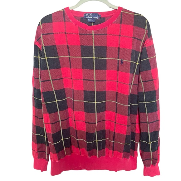 Vintage Polo Ralph Lauren plaid pullover sweatshirt - Picture 1 of 7